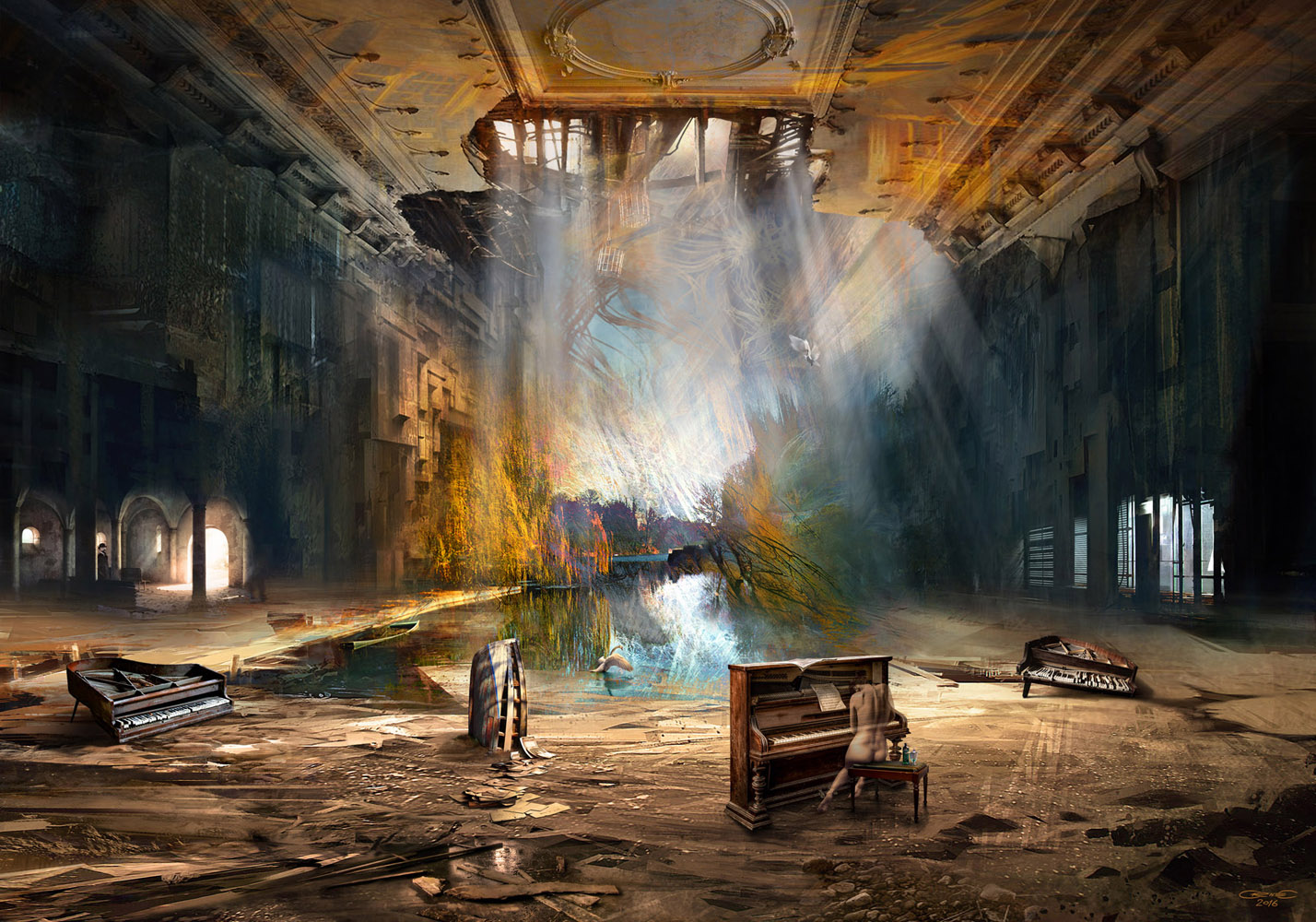 16. Satie (Gnossienne No.1), 70cm x 100cm, 2016., digitalni medij